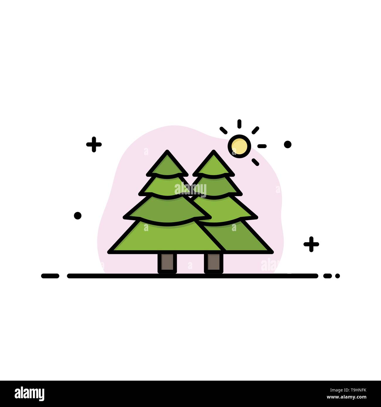 Fir, Forest, Nature, Trees Business Logo Template. Flat Color Stock Vector