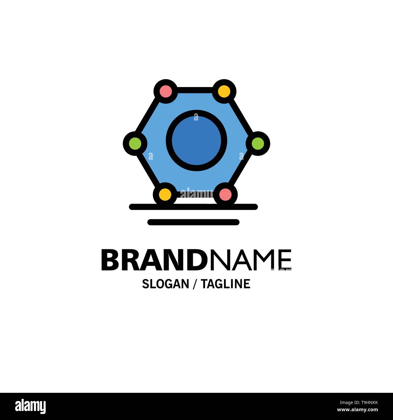 Digital, Network, Super connected Business Logo Template. Flat Color