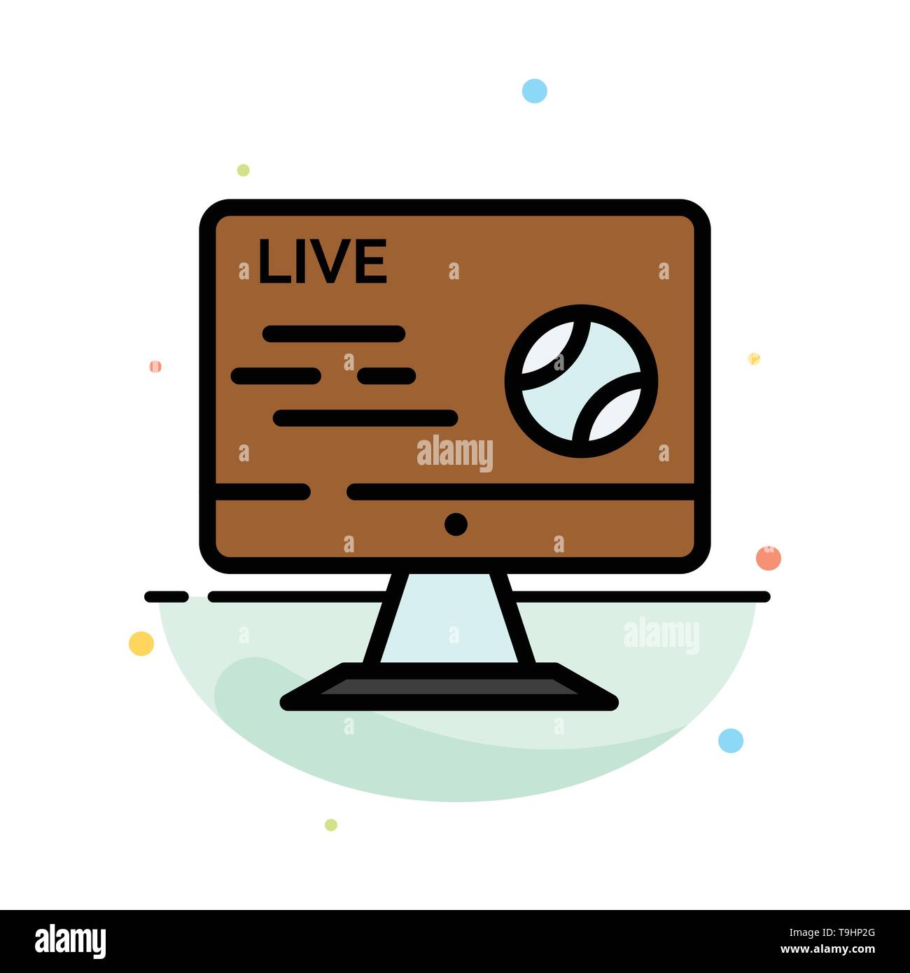 Football, Live, Soccer, Sport, Stream Abstract Flat Color Icon Template Stock Vector