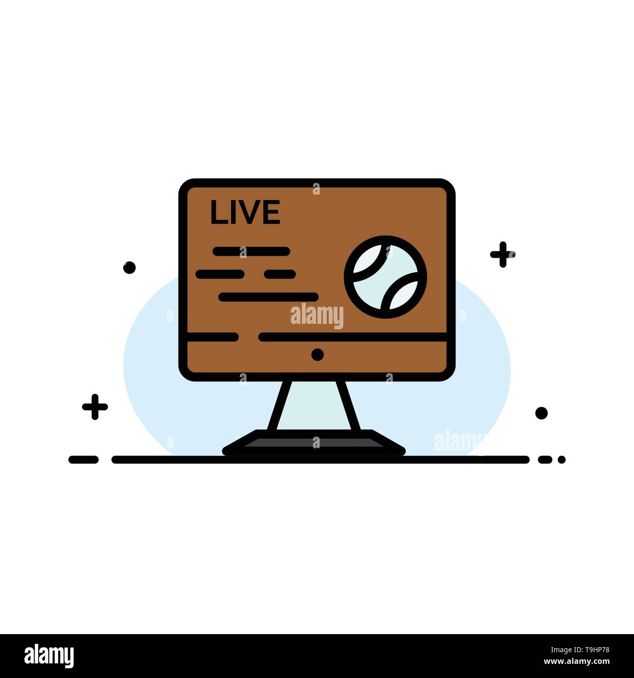 Football, Live, Soccer, Sport, Stream  Business Flat Line Filled Icon Vector Banner Template Stock Vector