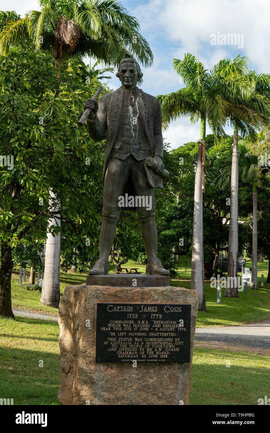Captain James Cook Statue, Cooktown, Queensland Stock Photo