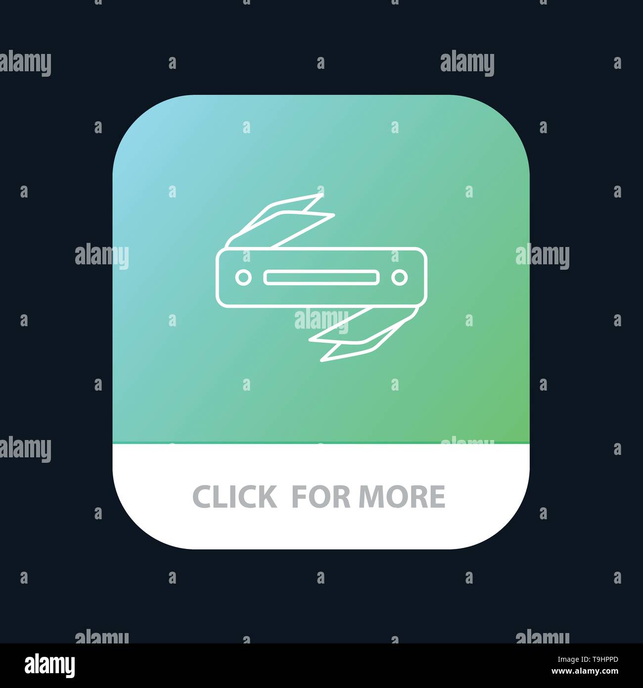 Knife, Razor, Sharp, Blade Mobile App Button. Android and IOS Line