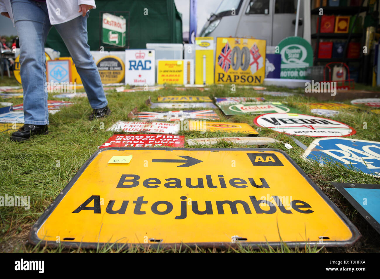 Road signs for sale at the Spring Autojumble at the National Motor