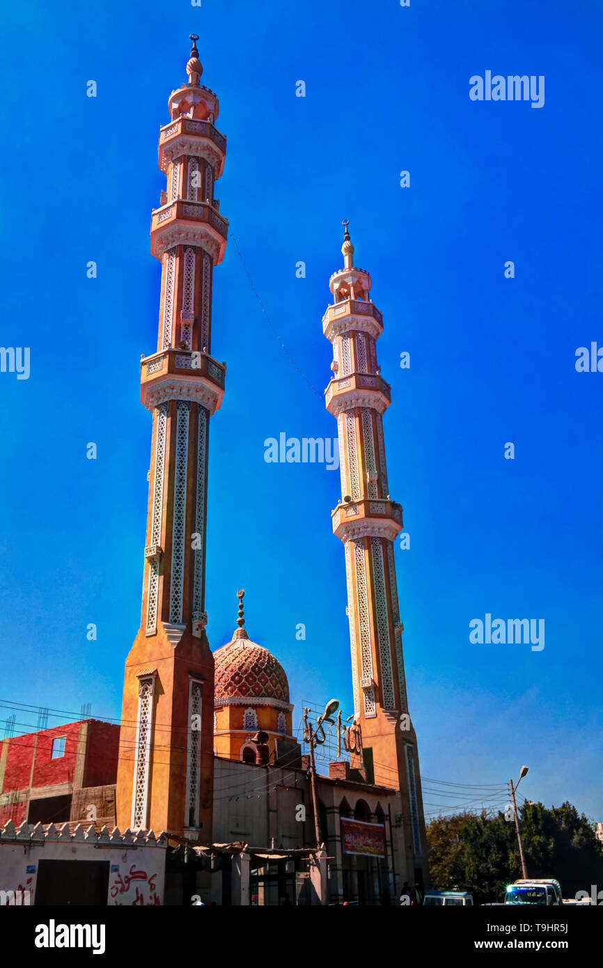 Exterior view to mosque and orphanage in Manfalout - 06 march 2015 Assiut Governorate, Egypt Stock Photo