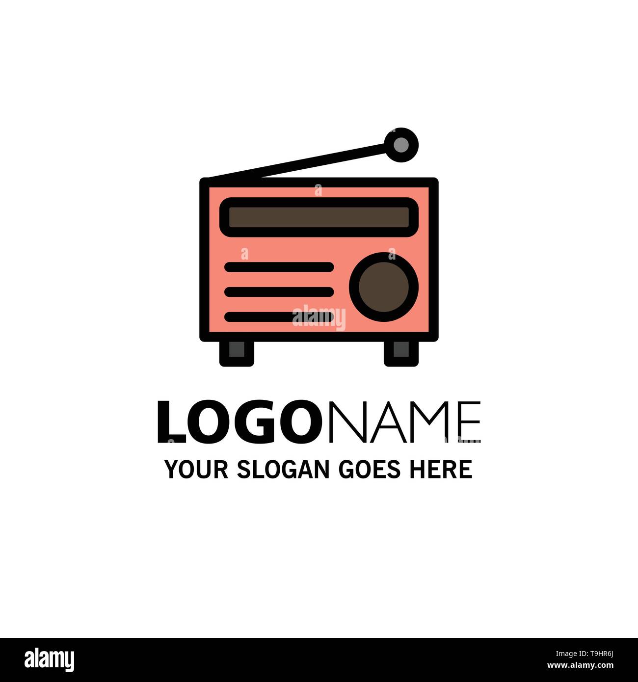 Radio, FM, Audio, Media Business Logo Template. Flat Color Stock Vector  Image & Art - Alamy