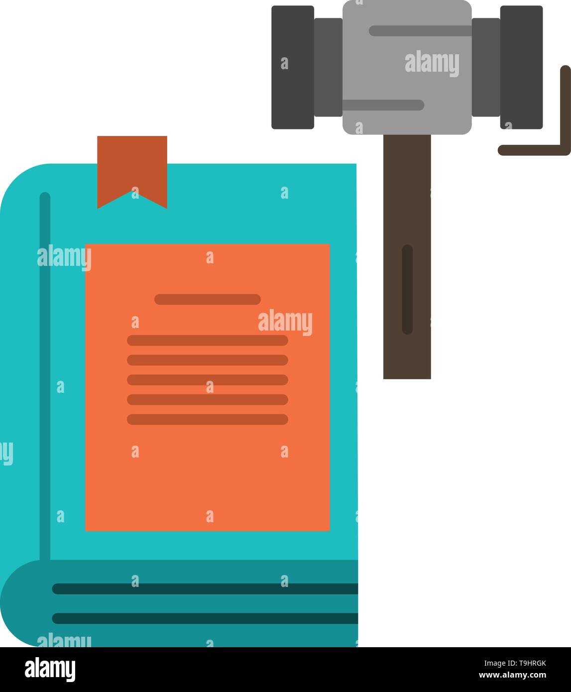 Law Action Auction Court Gavel Hammer Legal Flat Color Icon