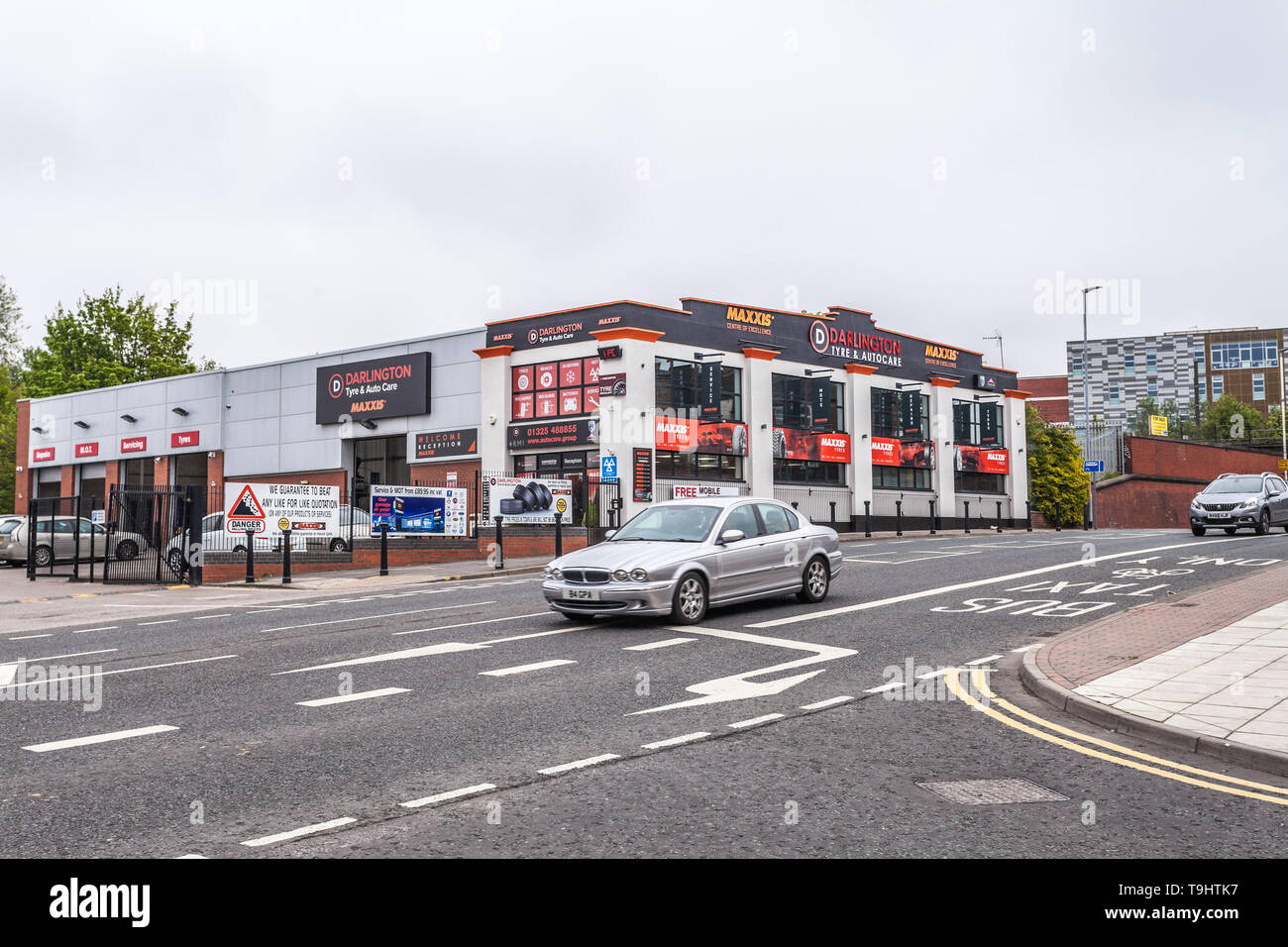 Darlington Tyre and Auto Centre in Darlington,England,UK Stock Photo
