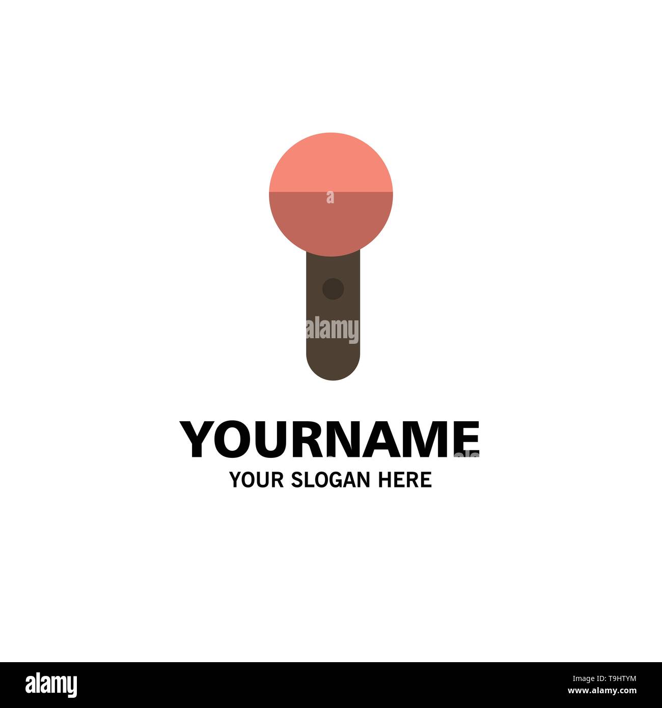 Media, Mic, Microphone, Press, Sound Business Logo Template. Flat Color