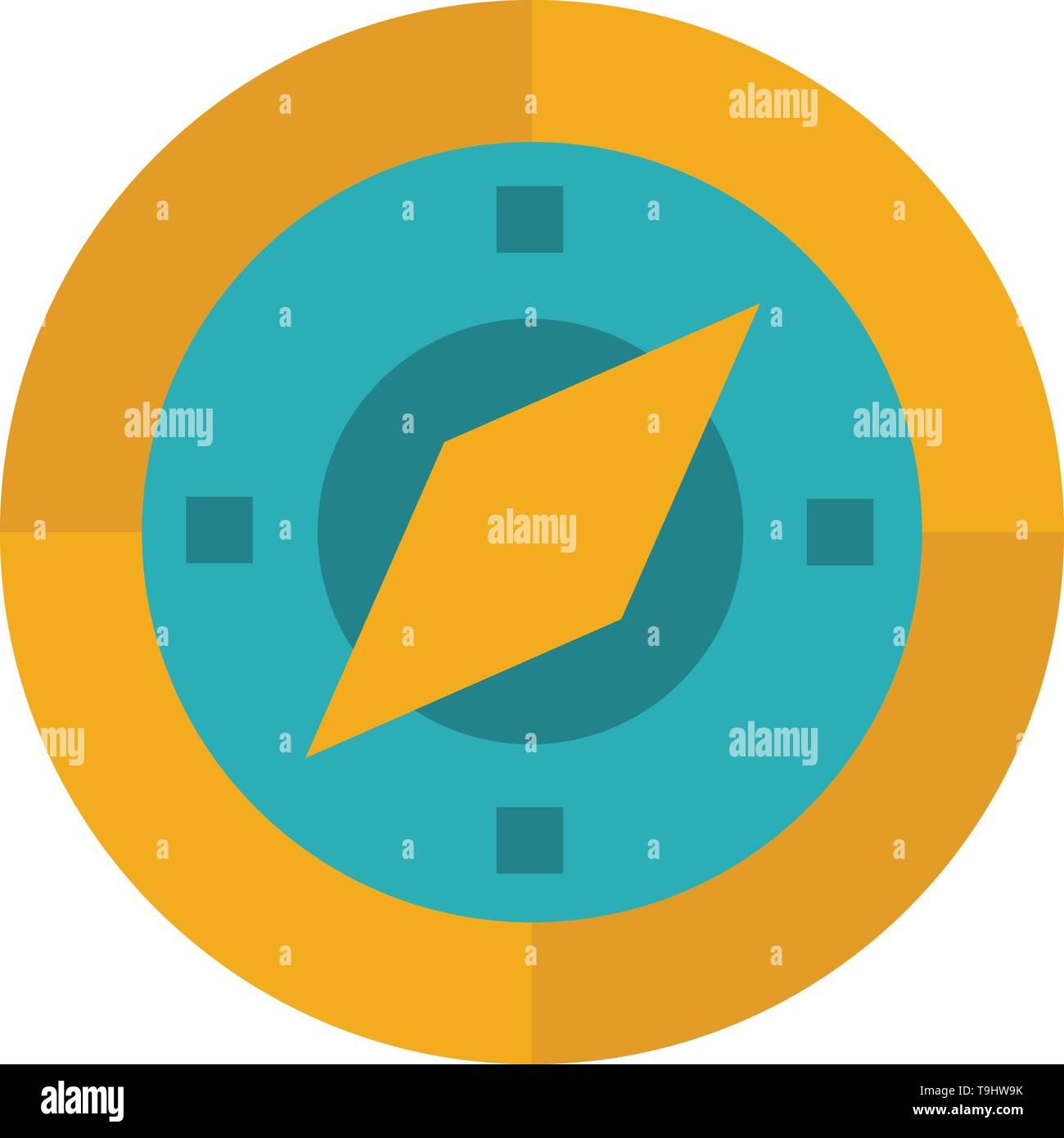 Navigation, Navigator, Compass, Location Flat Color Icon. Vector icon