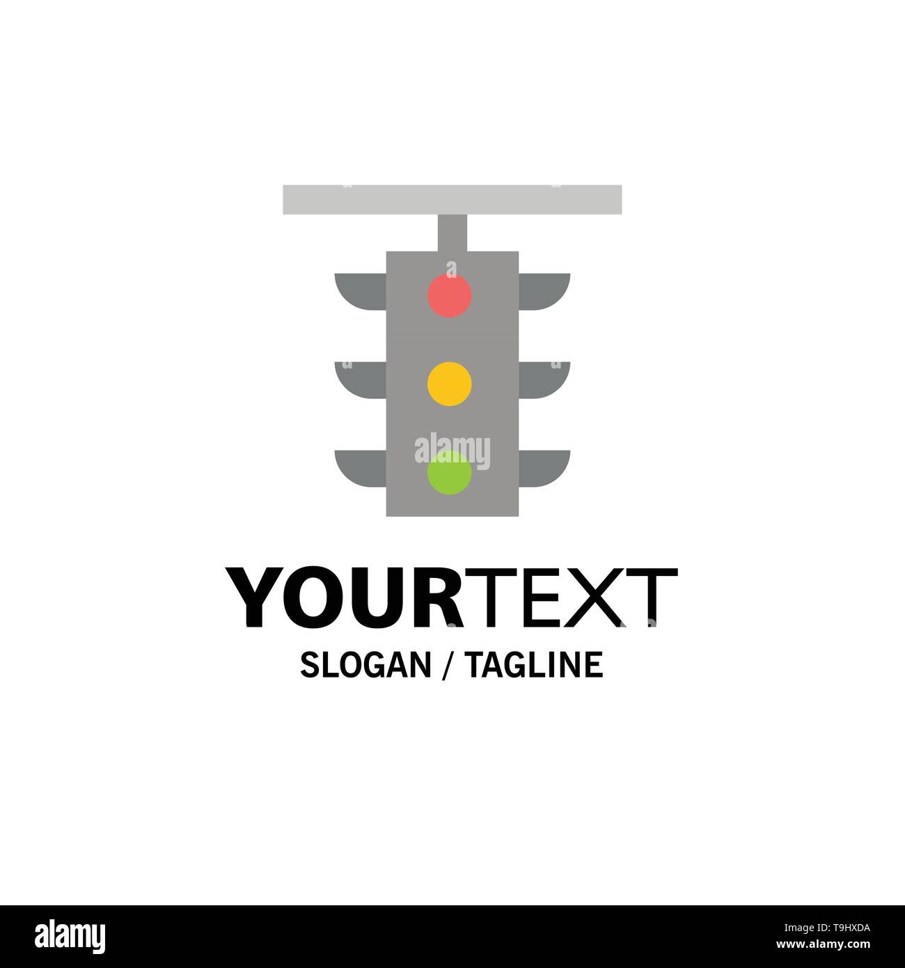 Light, Sign, Station, Traffic, Train Business Logo Template. Flat Color Stock Vector