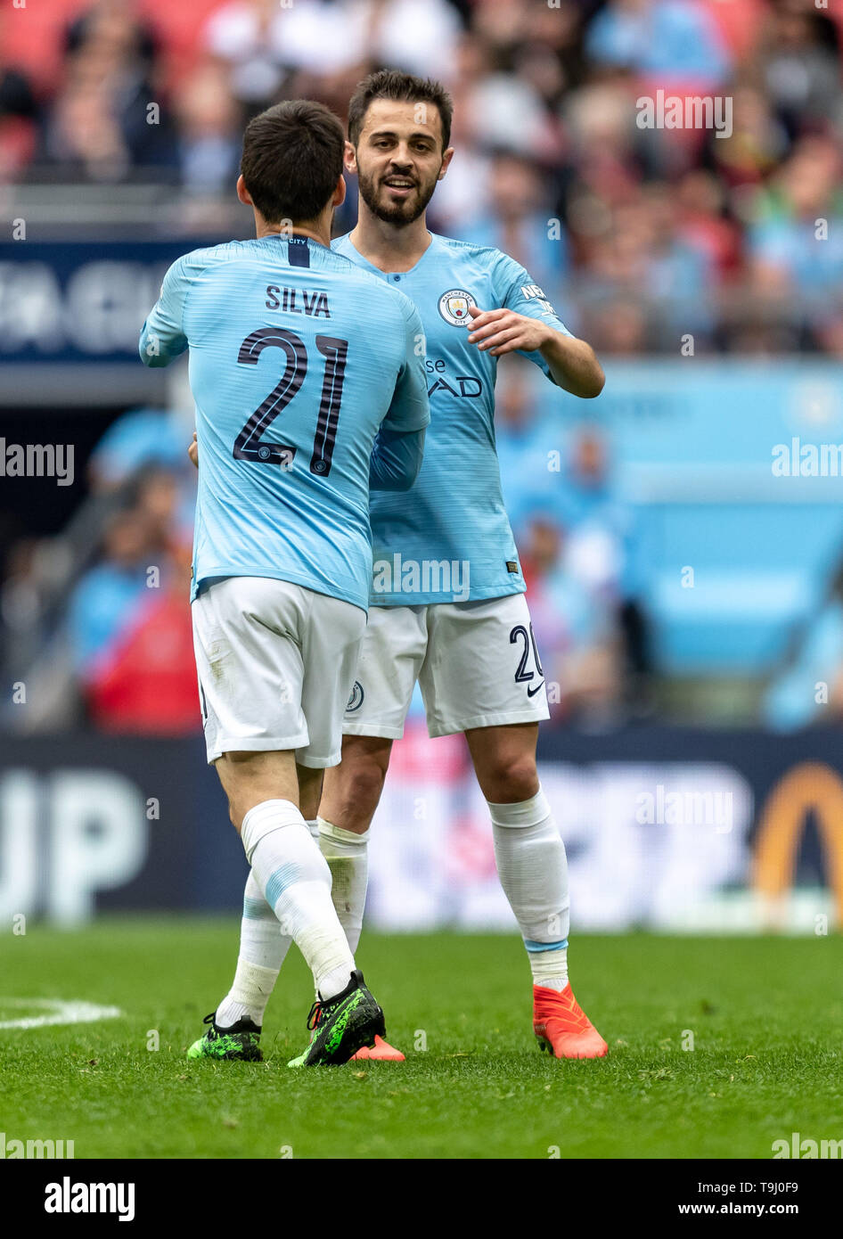 London, UK. 18th May, 2019. Bernardo Silva of Manchester City and