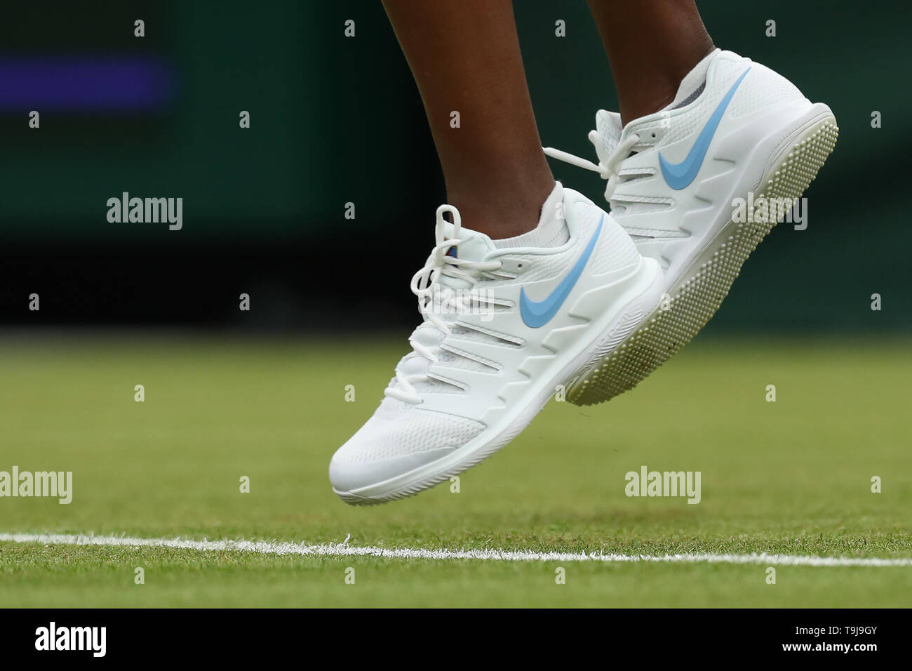 London, UK. 19th May 2019. Wimbledon Tennis Players Day; Detail view of the  shoes worn by Venus Williams (USA) Credit: Action Plus Sports Images/Alamy  Live News Stock Photo - Alamy