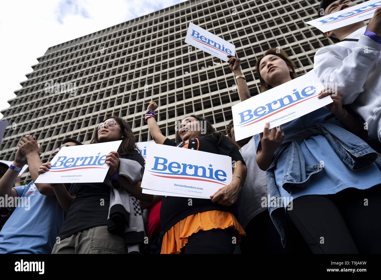 Los Angeles, CA, USA. 23rd Mar, 2019. Supporters of Democratic presidential candidate U.S. Sen. Bernie Sanders are seen during a campaign rally in Los Angeles. Credit: Ronen Tivony/SOPA Images/ZUMA Wire/Alamy Live News Stock Photo