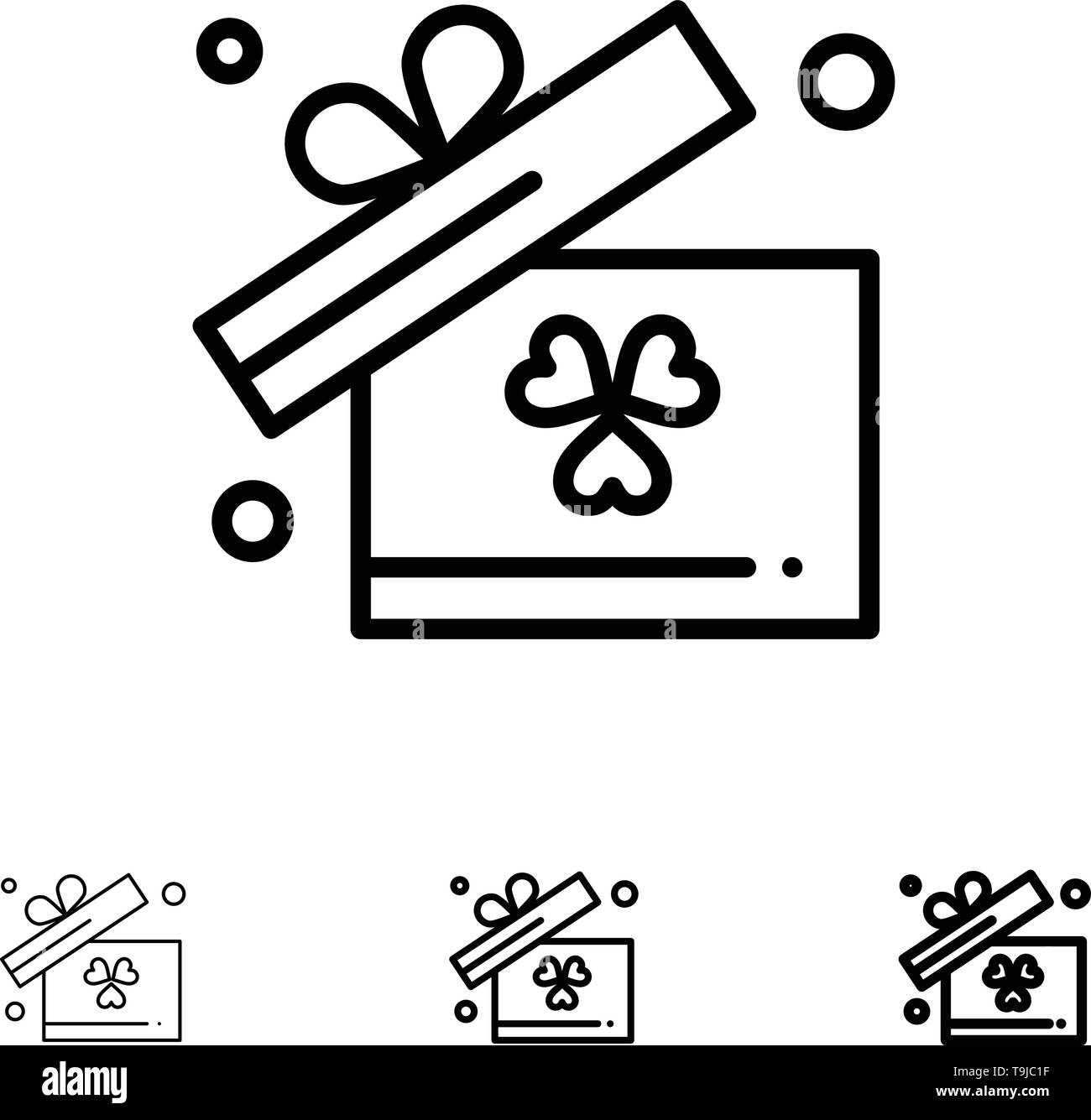 Gift, Box, Ireland Bold and thin black line icon set Stock Vector Image