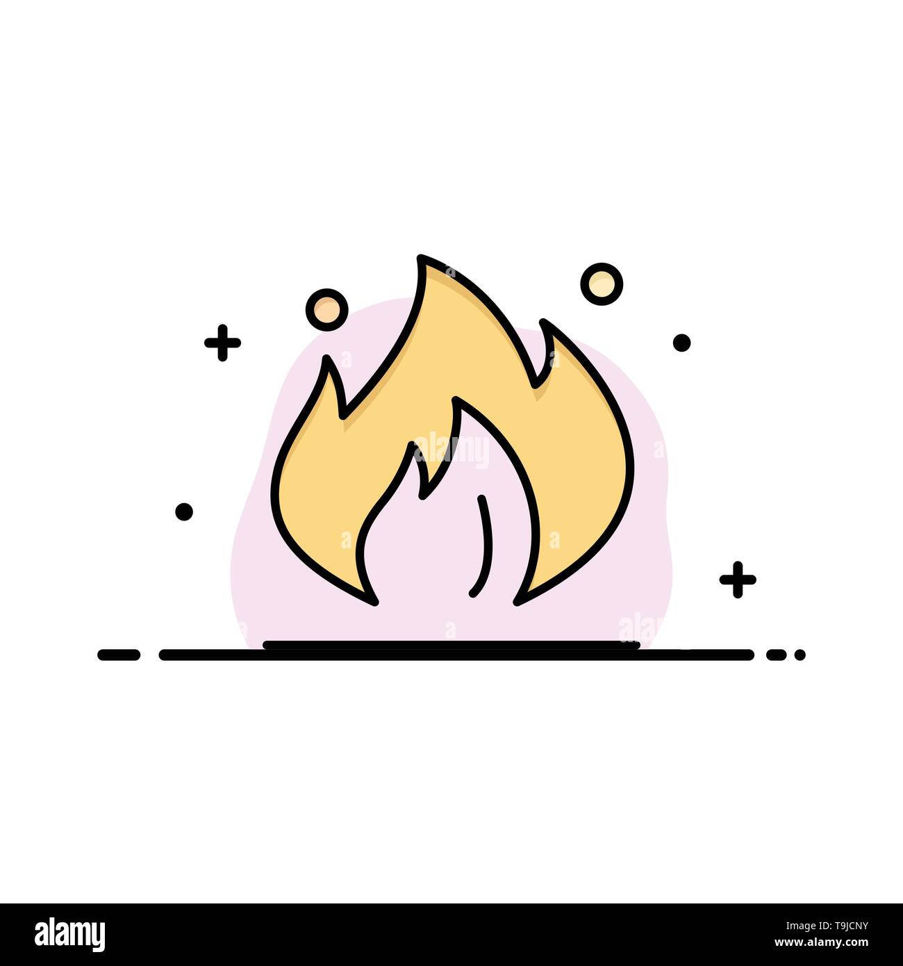 Fire Industry Oil Construction Business Flat Line Filled Icon