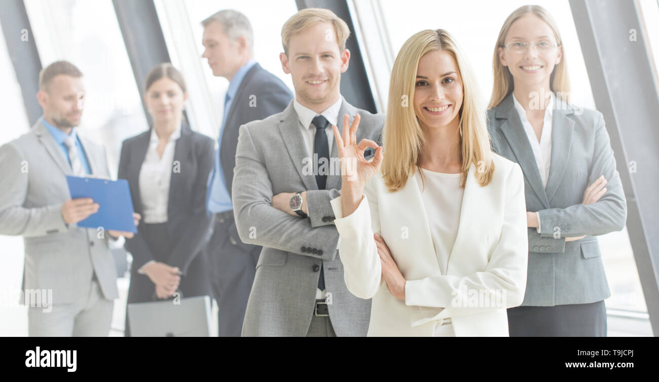 Group smiling people showing ok hi-res stock photography and images - Alamy