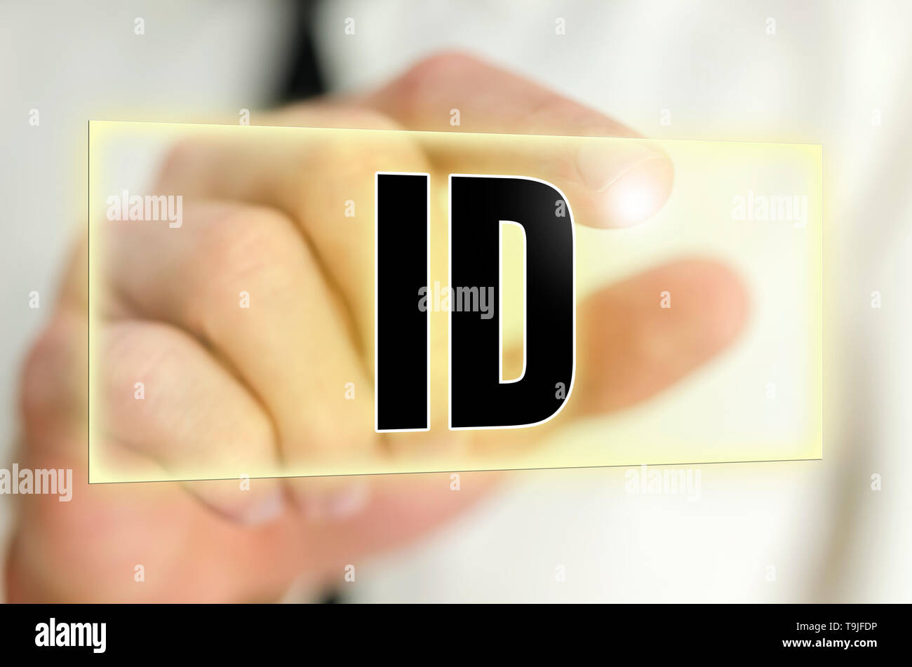 ID button on virtual screen Stock Photo - Alamy