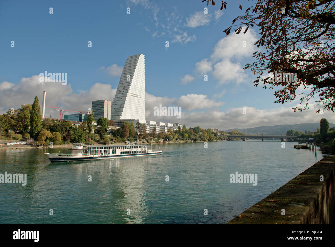 Roche Headoffice at the Rhine in Basel/Basle, switzerland. Stock Photo