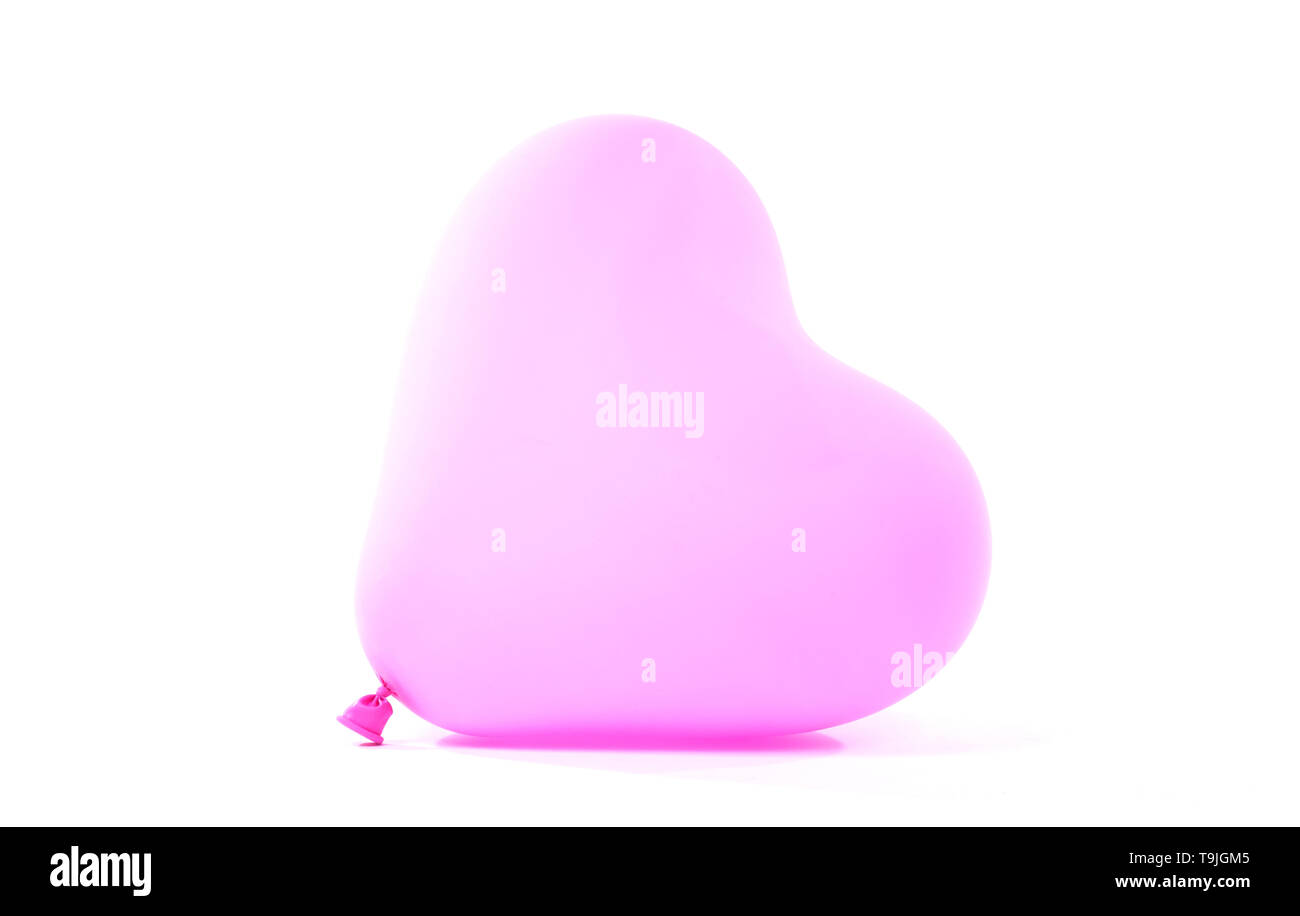 Pink baloon heart, isolated on white background Stock Photo - Alamy