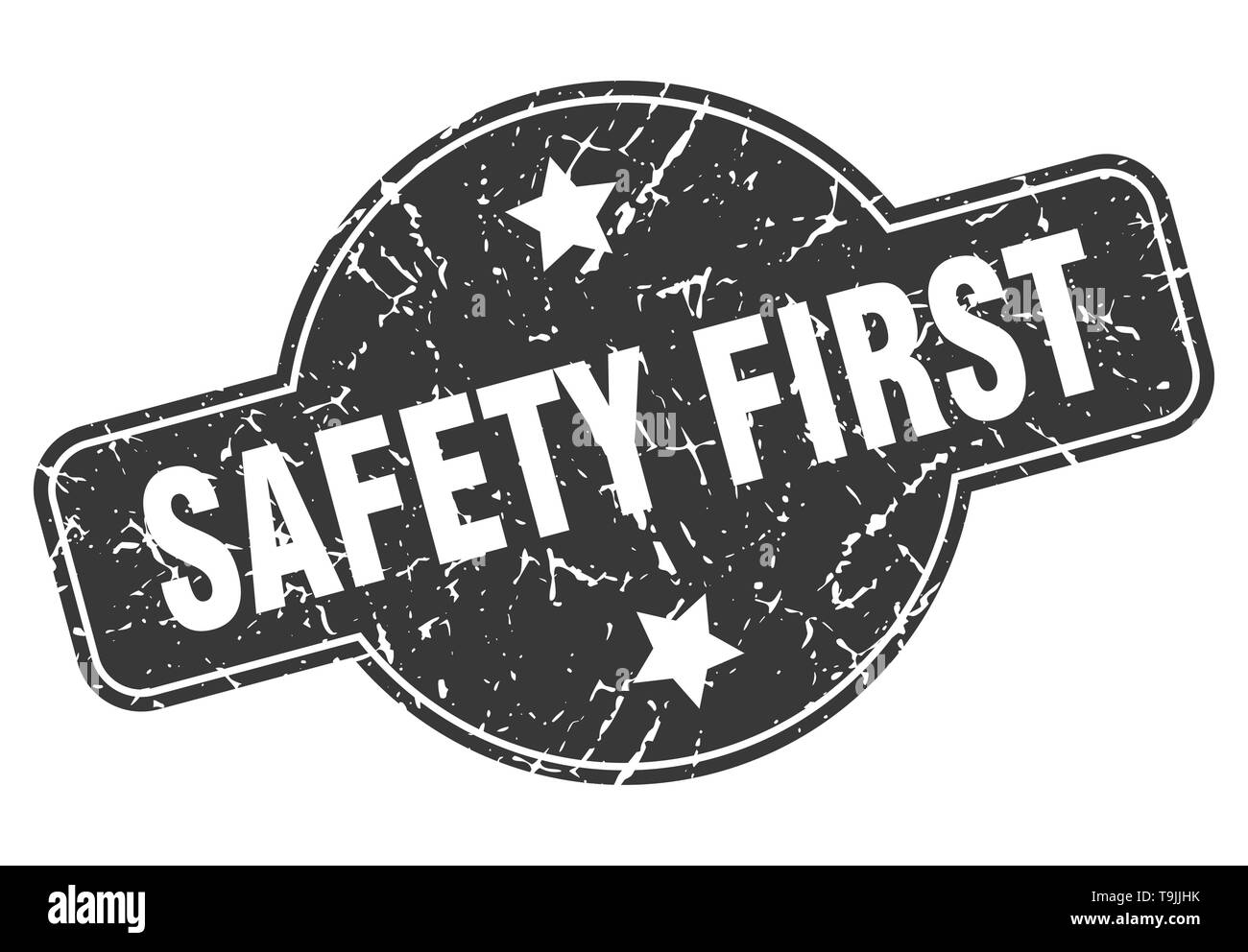 safety first round grunge isolated stamp Stock Vector Image & Art - Alamy