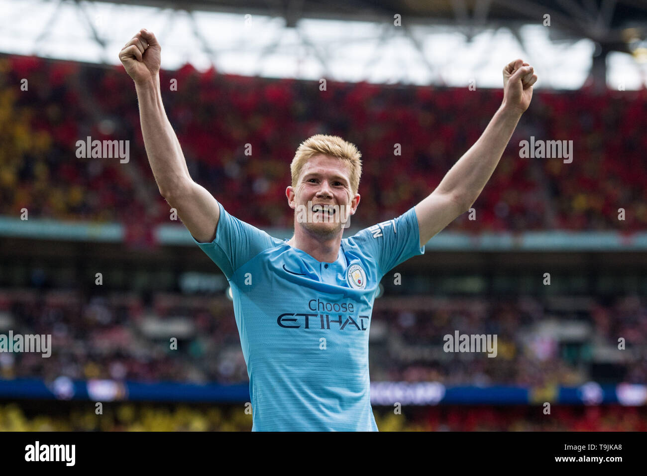 London England May 18 Kevin De Bruyne Of Manchester City Celebrate During The Fa Cup Final Match Between Manchester City And Watford At Wembley Stadium On May 18 2019 In London