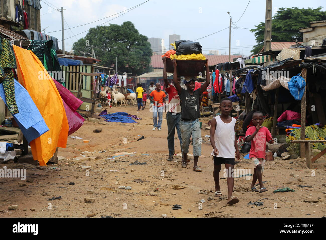 Refugees from differents countries in West Africa Stock Photo