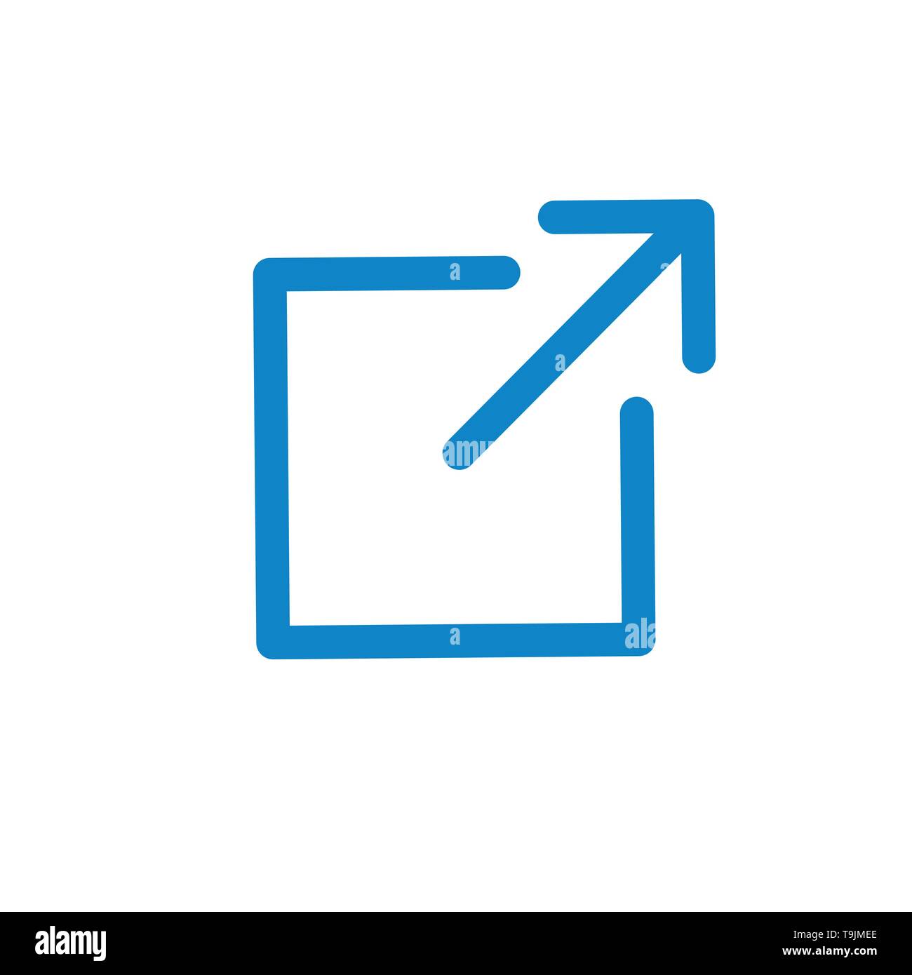 External Link Icon with arrow showing leaving the app to visit an external website Stock Vector
