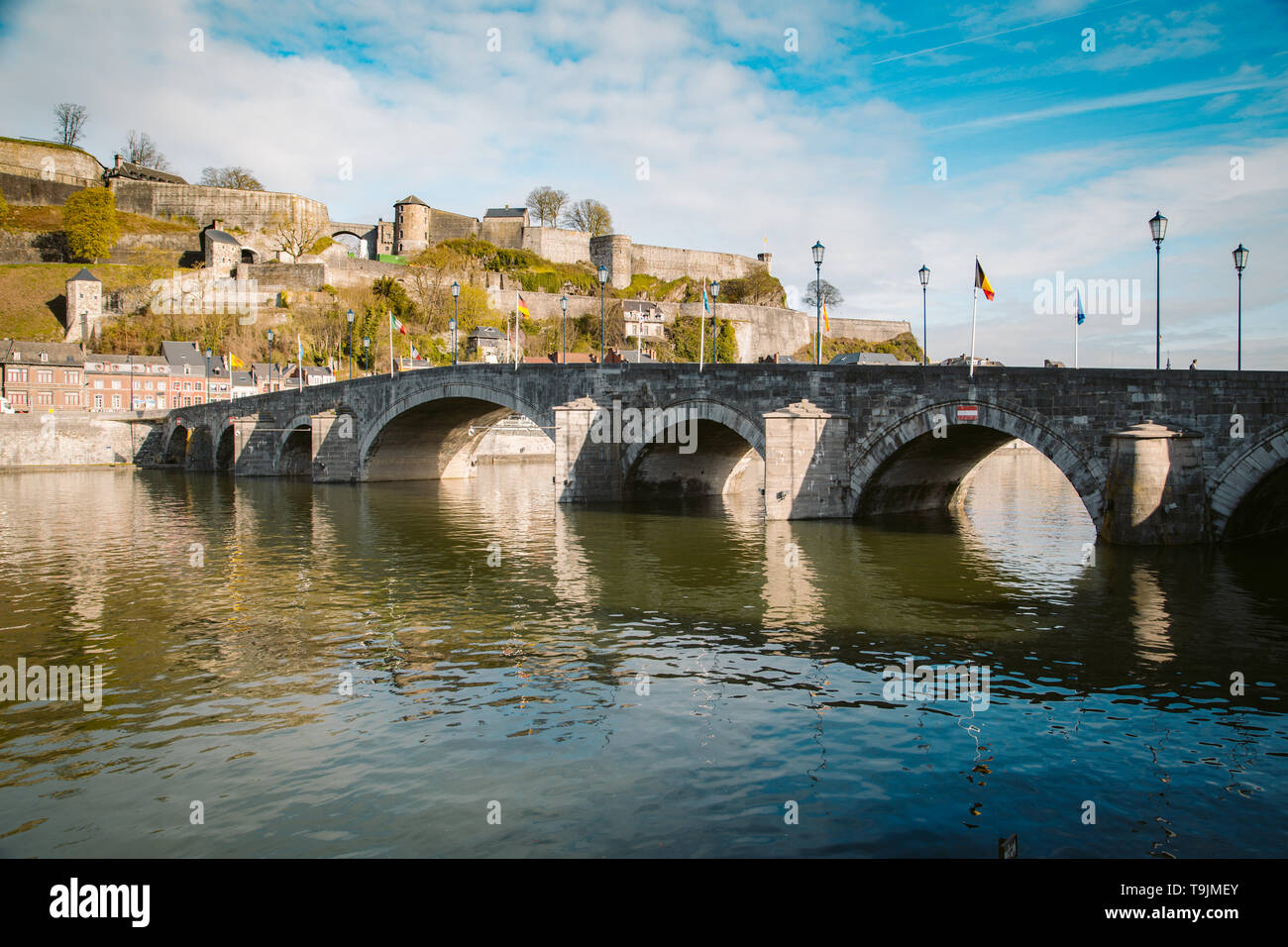 Classic View Of The Historic Town Of Namur With Famous Old Bridge Classic View Of The Historic Town Of Namur With Famous Old Bridge
