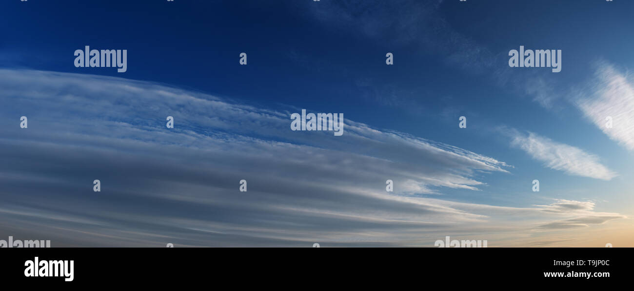 Blue sky with clouds. Panorama Stock Photo - Alamy