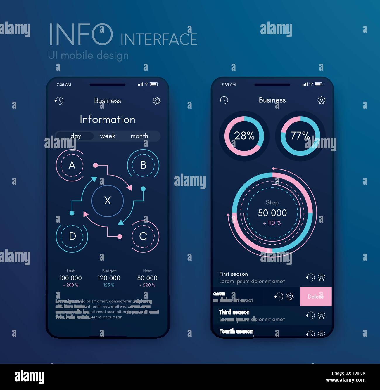 Mobile phone application for analytics. stock vector Stock Vector Image ...
