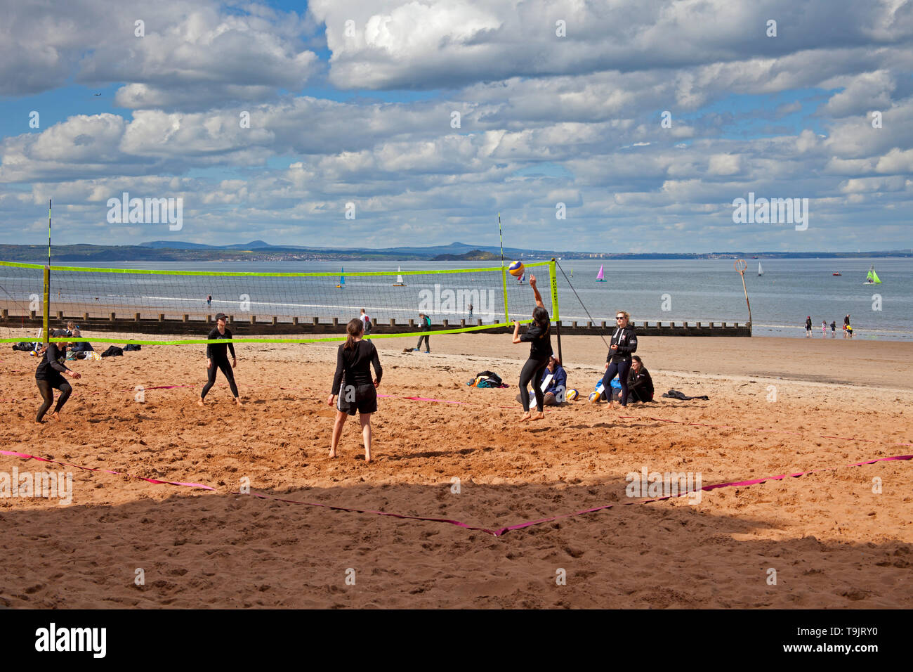Portobello Beach, volleyball sport, Edinburgh, Scotland, UK Stock Photo Alamy