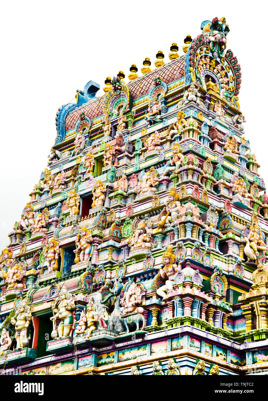 The Colorful facade of a Hindu temple, Arul Mihu Navasakthi Vinayagar Hindu Temple, Victoria