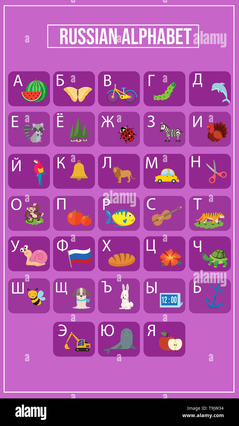 Vector Illustration of Russian alphabet Stock Photo