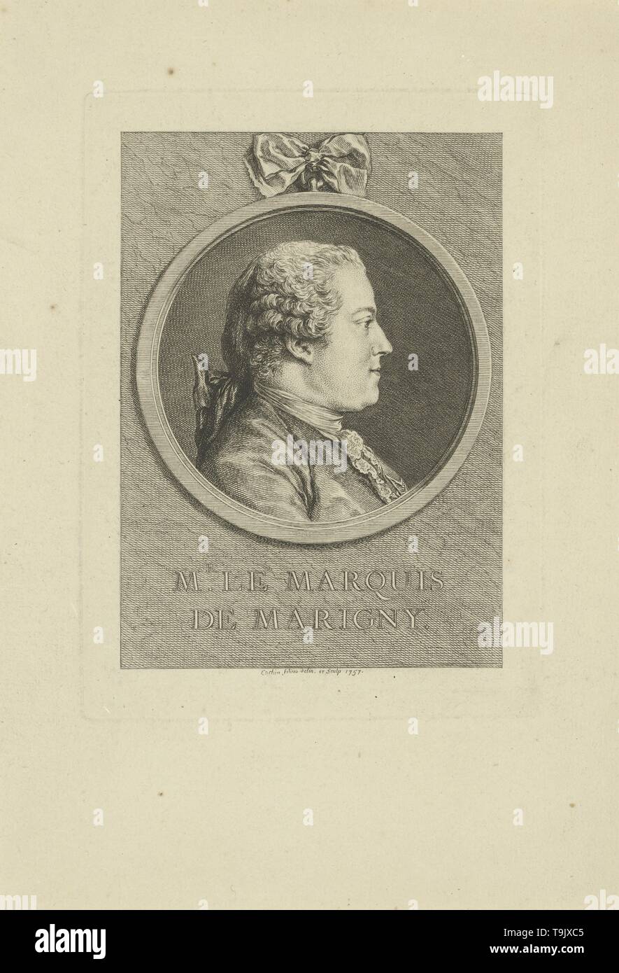 Abel-François Poisson de Vandières, marquis de Marigny (1727-1781). Museum: PRIVATE COLLECTION. Author: Cochin, Charles-Nicolas, the Younger. Stock Photo