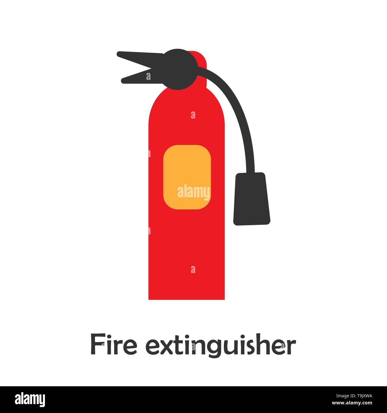 Fire extinguisher in cartoon style, marine card for kid, preschool activity for children, vector illustration Stock Vector