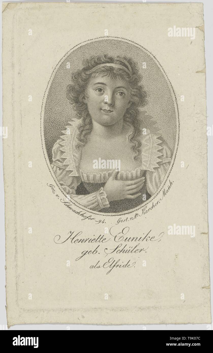 Portrait of Henriette Hendel-Schütz, née Schüler (1772-1849) as Elfride. Museum: PRIVATE COLLECTION. Author: ANONYMOUS. Stock Photo