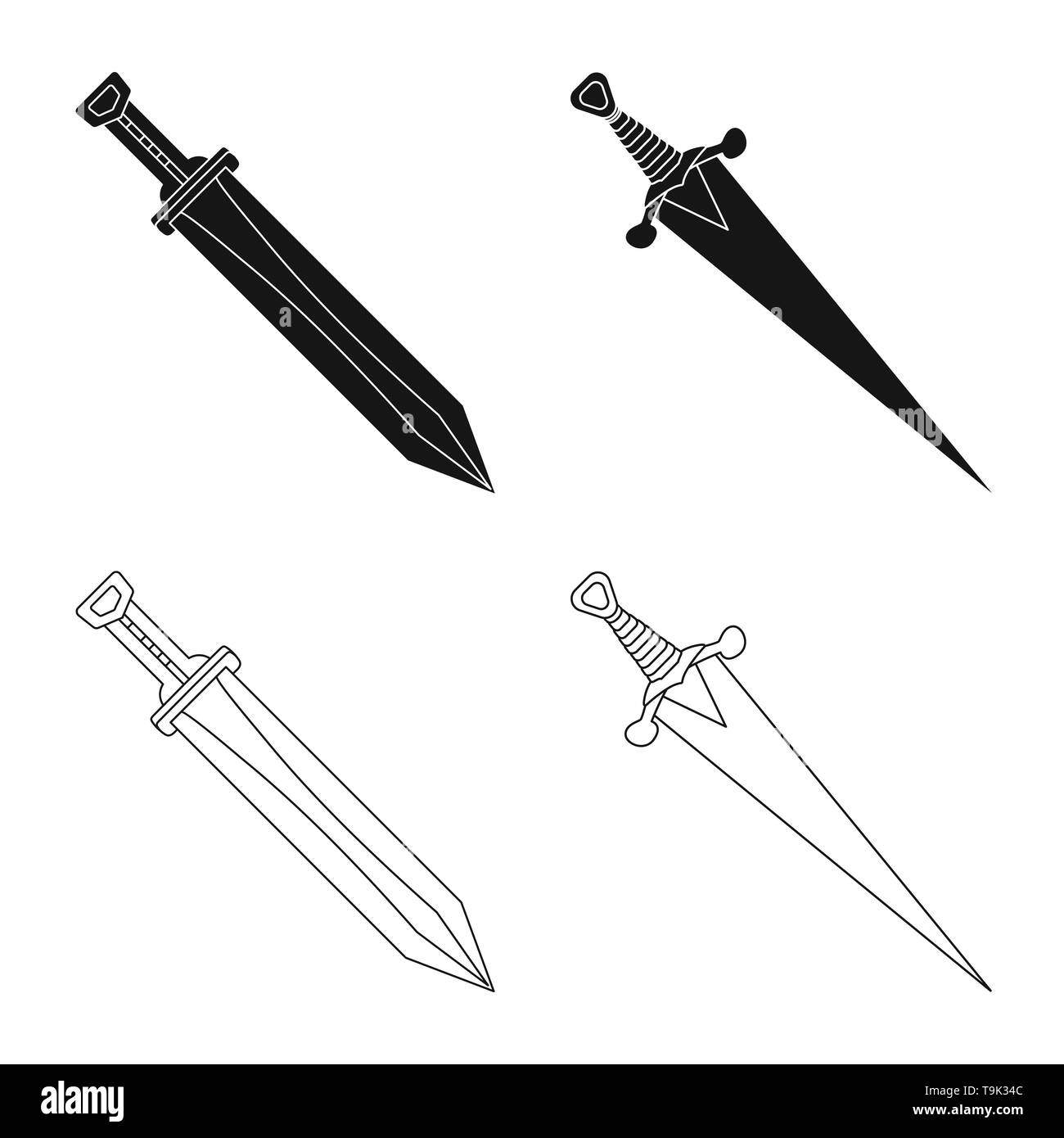 Free Vector  Collection of decoration weapon for games. set of silver  cartoon knives.