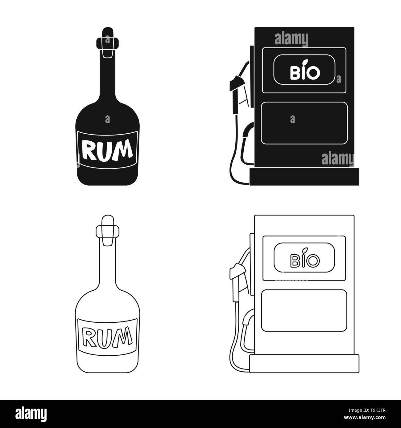 rum,petrol,bottle,nozzle,alcohol,fuel,glass,bio,bung,oil,pirate,organic,drink,station,vintag,pump,capacity,eco,bar,green,farm,agriculture,sucrose,technology,sugarcane,cane,sugar,field,plant,plantation,set,vector,icon,illustration,isolated,collection,design,element,graphic,sign, Vector Vectors , Stock Vector