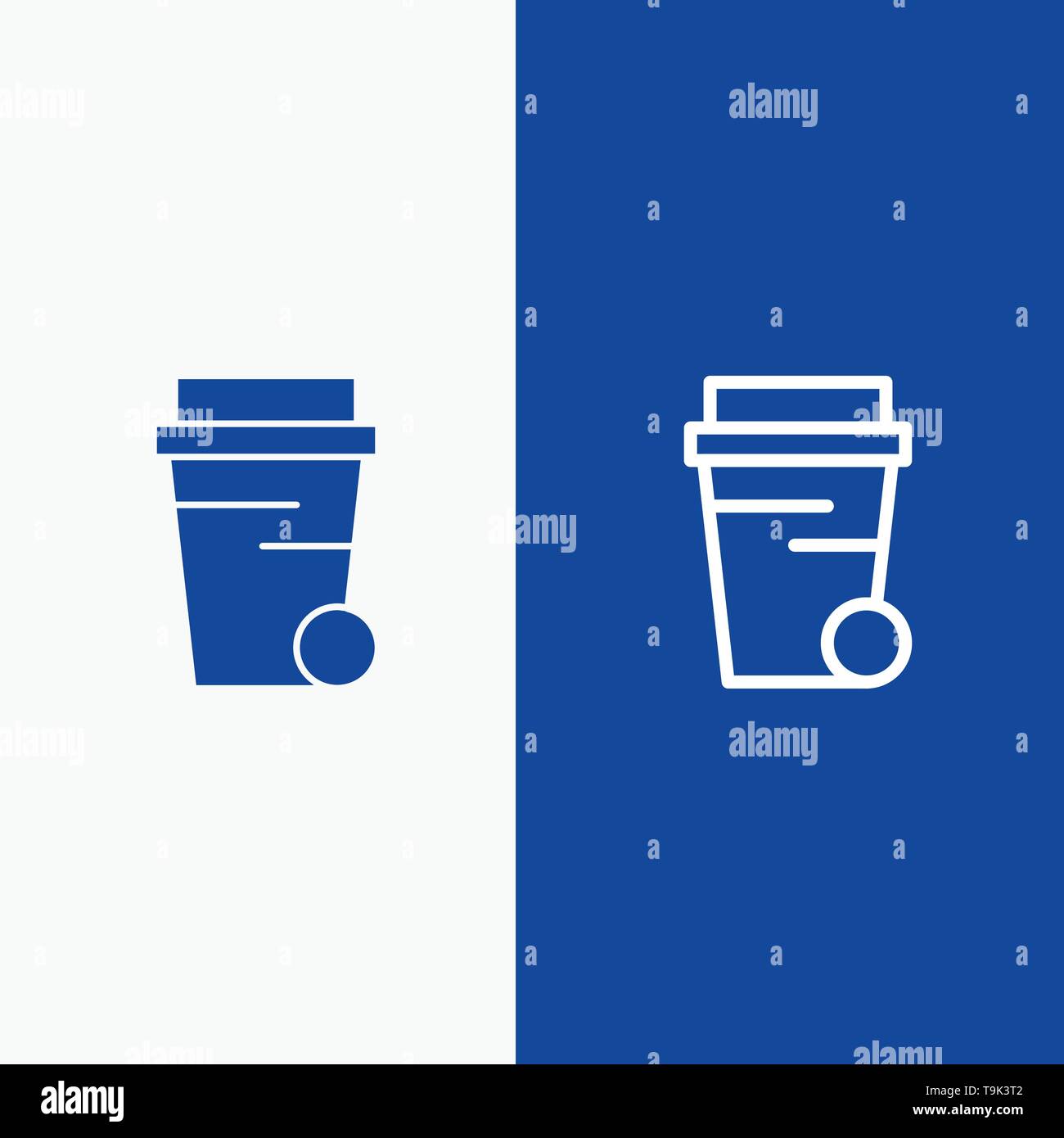 Glass Soup Cleaning Line And Glyph Solid Icon Blue Banner Line