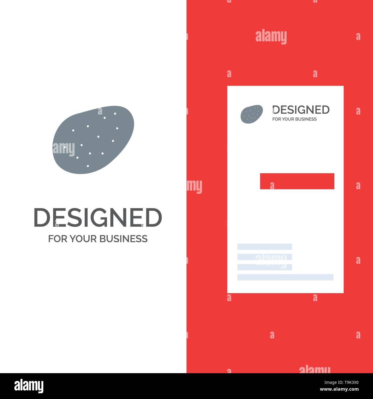 Potato, Food,  Grey Logo Design and Business Card Template Stock Vector