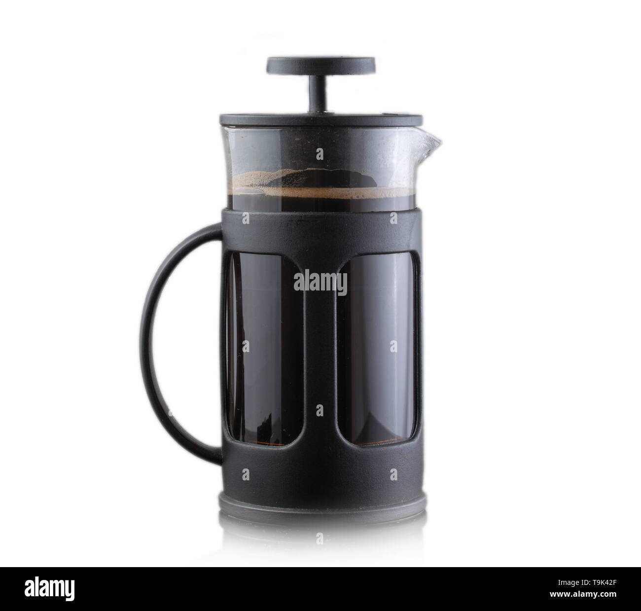 French press isolated on white, coffee making process Stock Photo Alamy