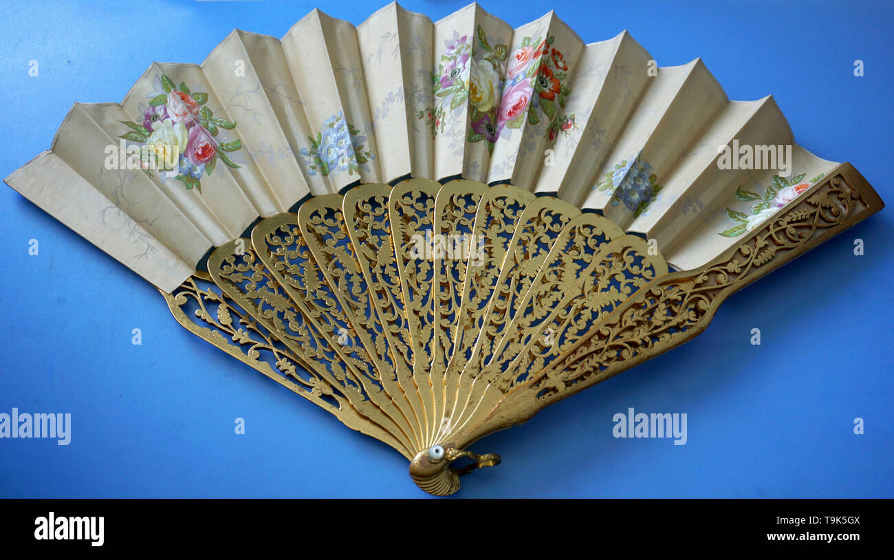 Ladies antique hand held fan Stock Photo Alamy