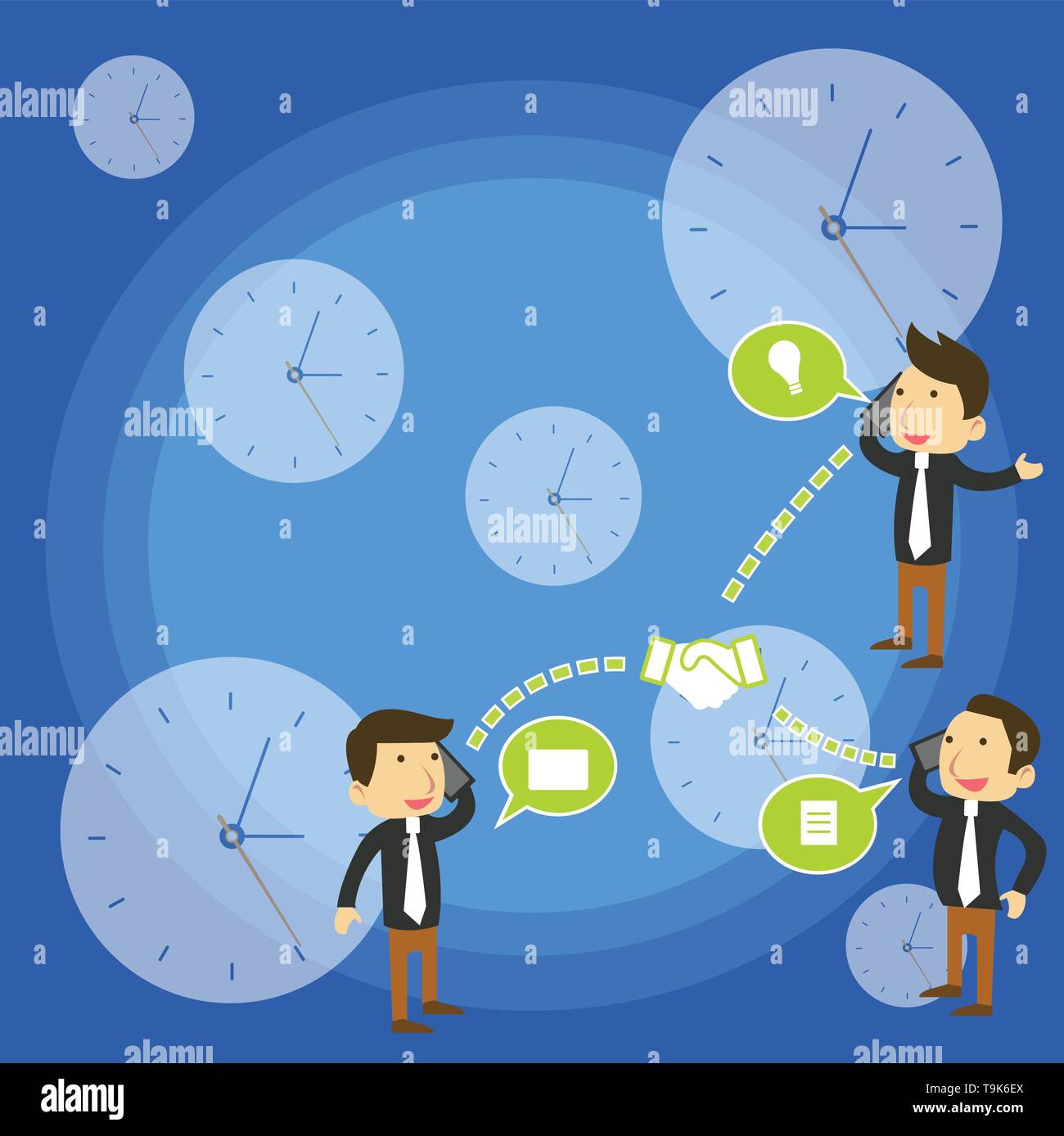 Businessmen Coworkers Conference Call Conversation Discussion Mobile Phones Design Business Concept Empty Copy Space Modern Abstract Background Stock Vector Image Art Alamy