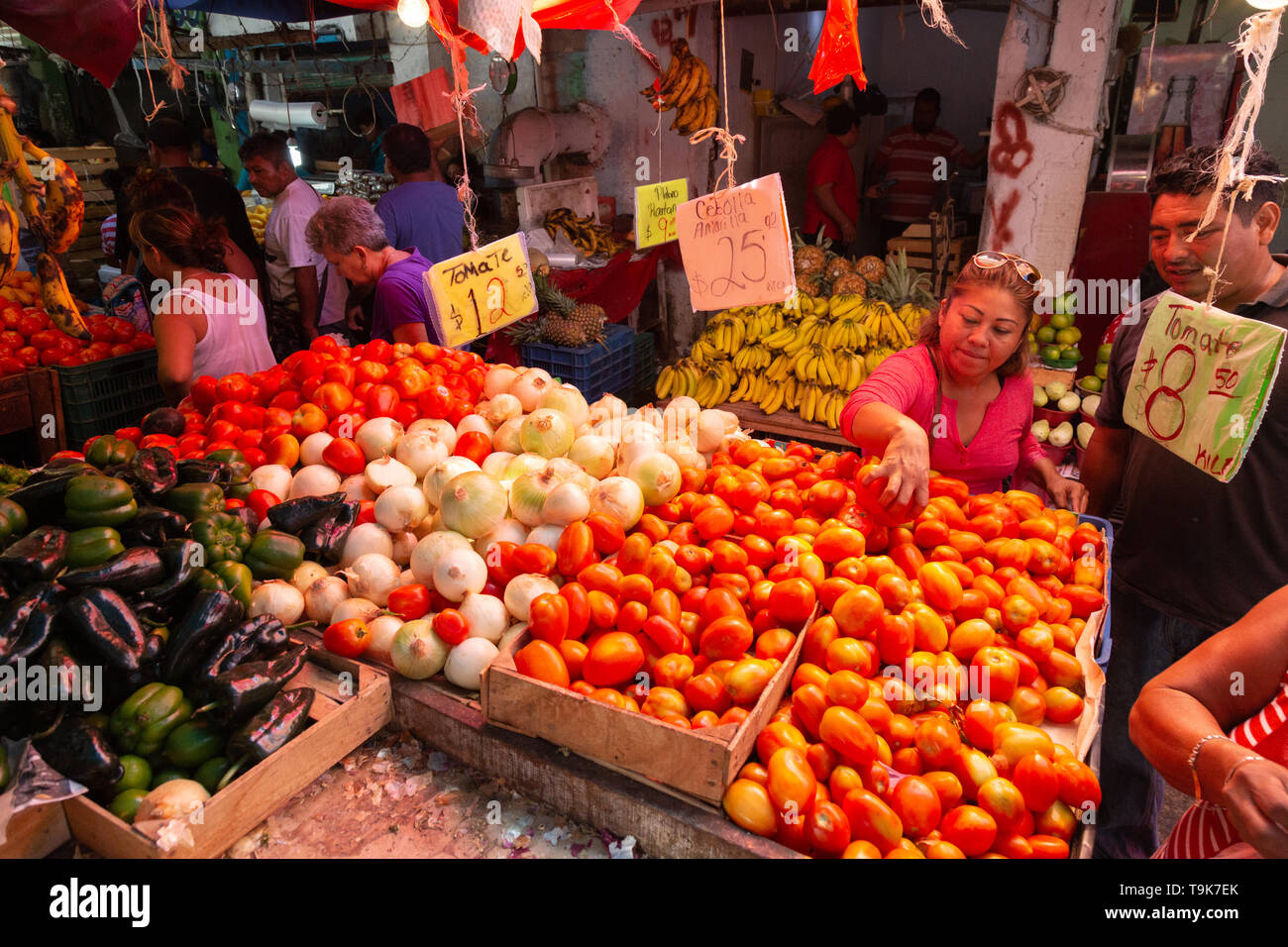 Market Mexico the busy and colourful food market in Merida, Yucatan