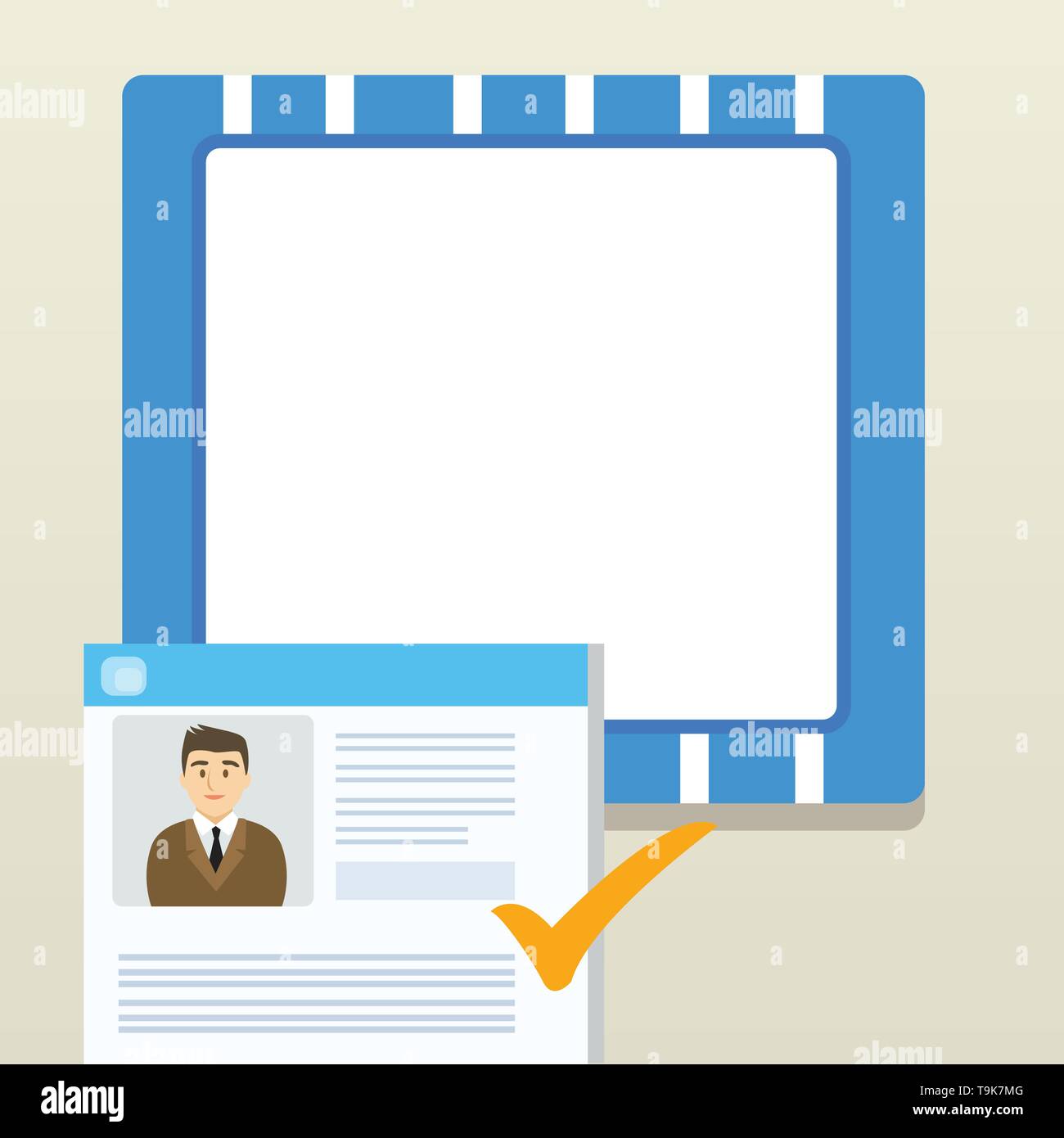 Curriculum Vitae Resume of Young - Curriculum Vitae Resume Of Young Male Candidate Marked By Colored Checkmark Copy Space Design Empty Template Text For Ad Promotion Poster Flyer We T9K7MG