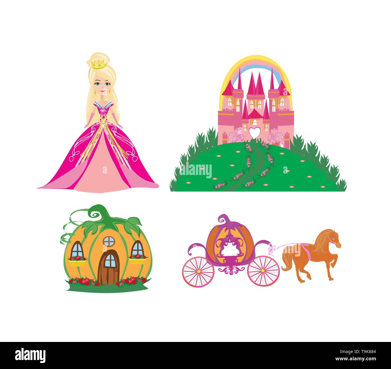 Set of fairy tale element icons Stock Vector Image & Art - Alamy