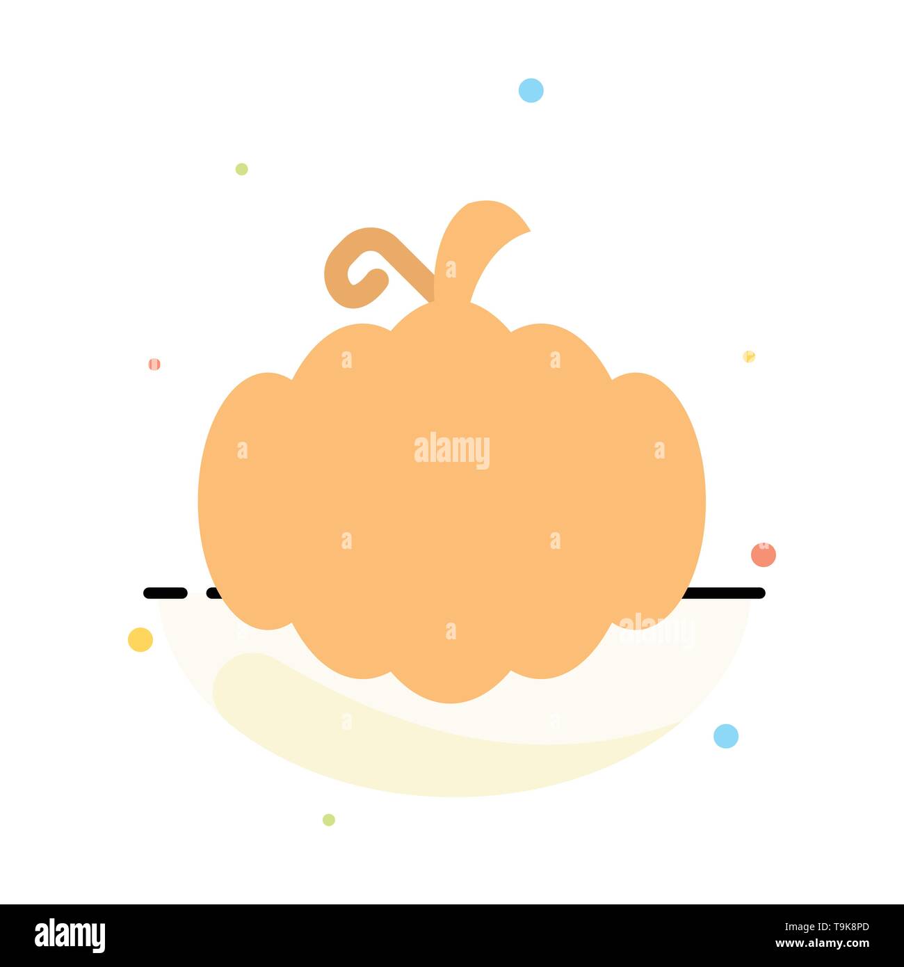 Cucurbit, Halloween, Pumpkin, Canada Abstract Flat Color Icon Template Stock Vector