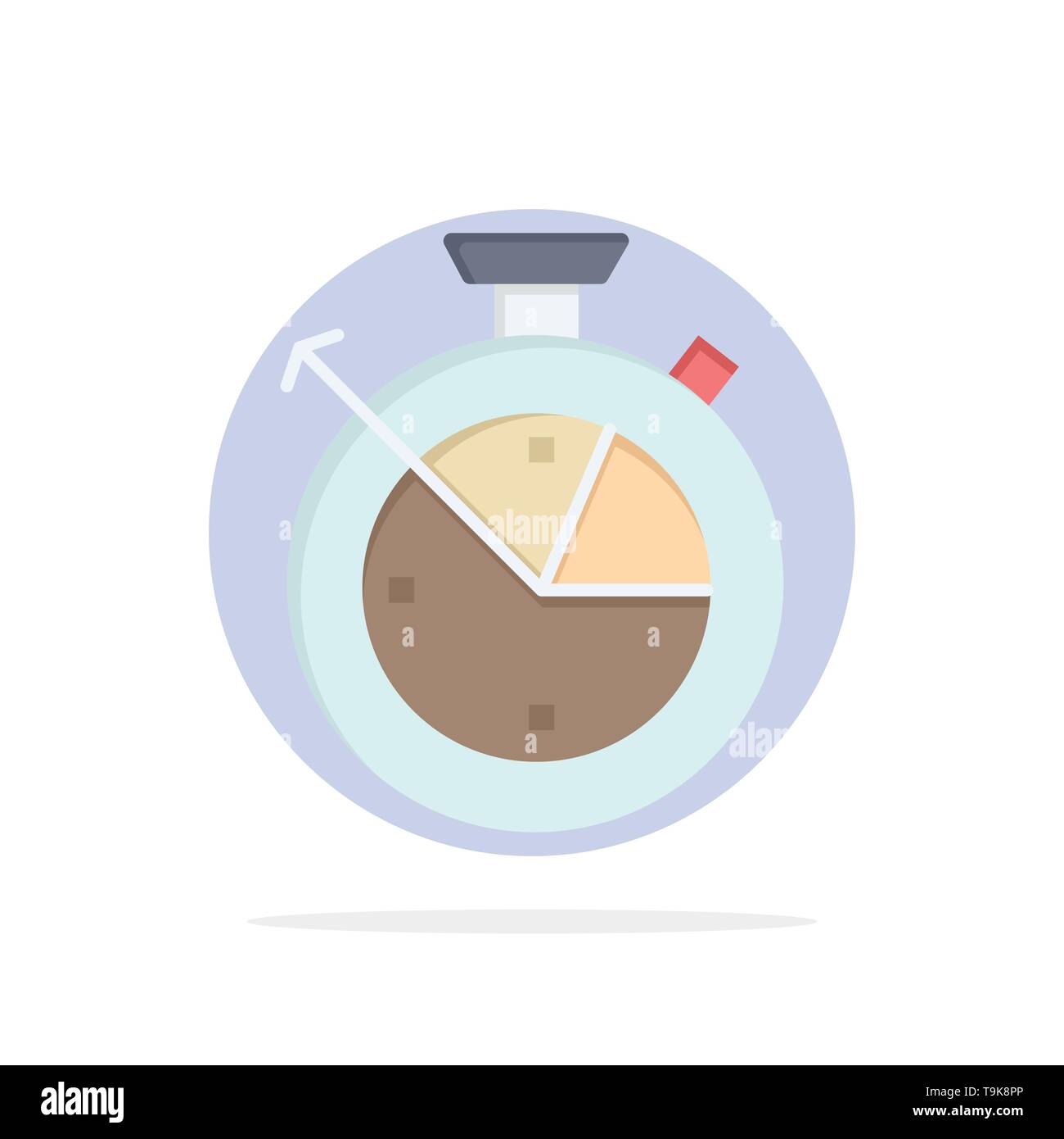 Measure, Time, Clock, Data Science Abstract Circle Background Flat color Icon Stock Vector Image