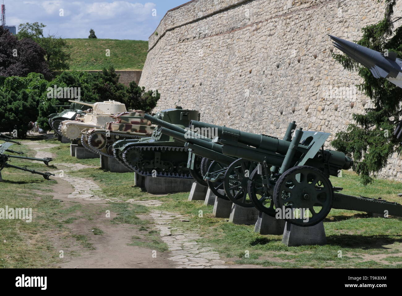 Military weapons at the entrance of the Belgrade Fortress, Serbia Stock Photo