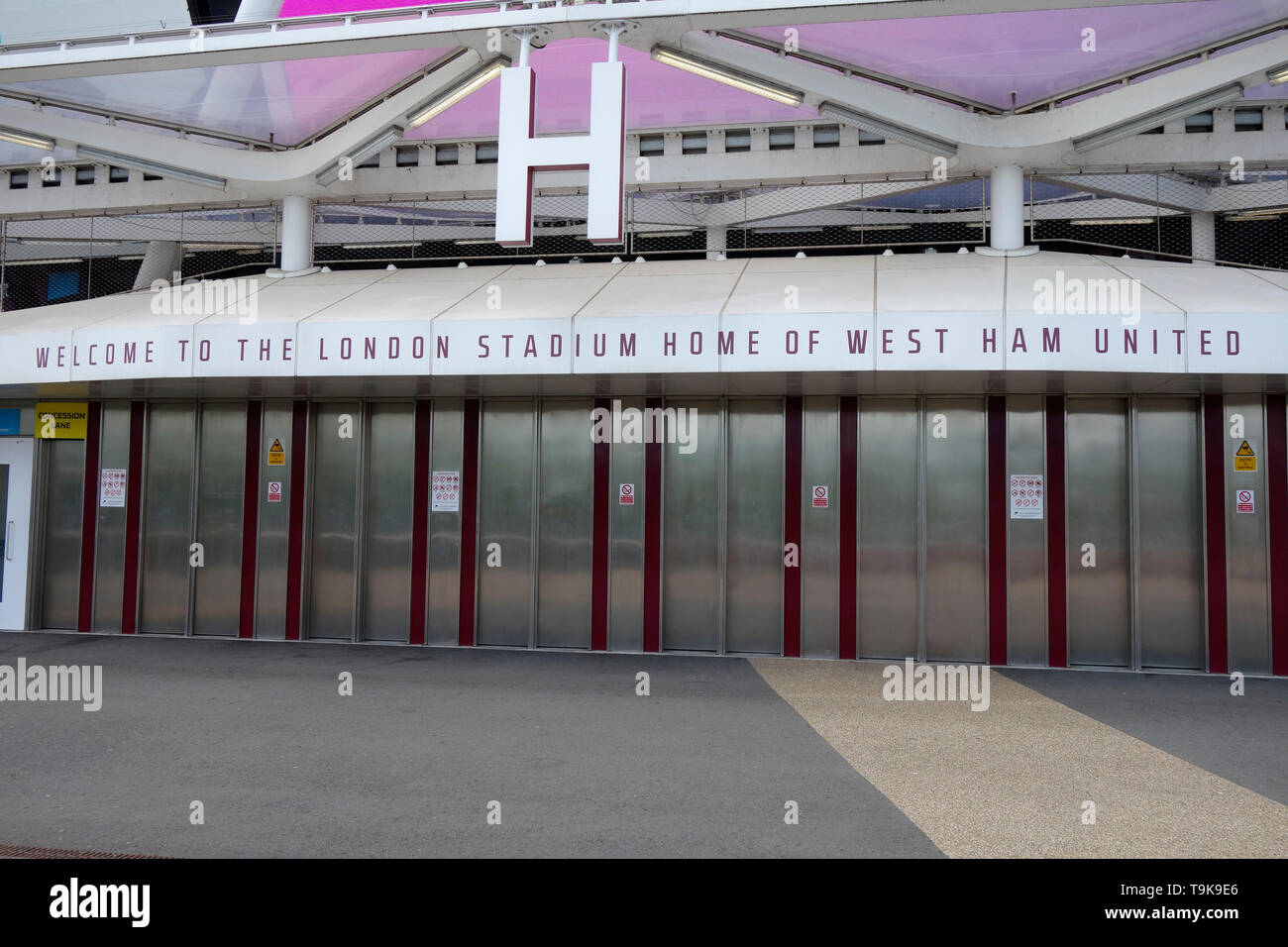 The London Stadium home to West Ham United in the Queen Elizabeth Olympic Park at Stratford, East London UK. Stock Photo
